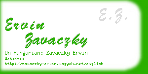 ervin zavaczky business card